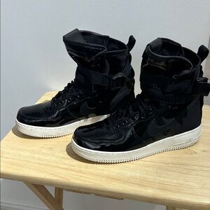 Nike Black High-Top Sneakers with White Soles